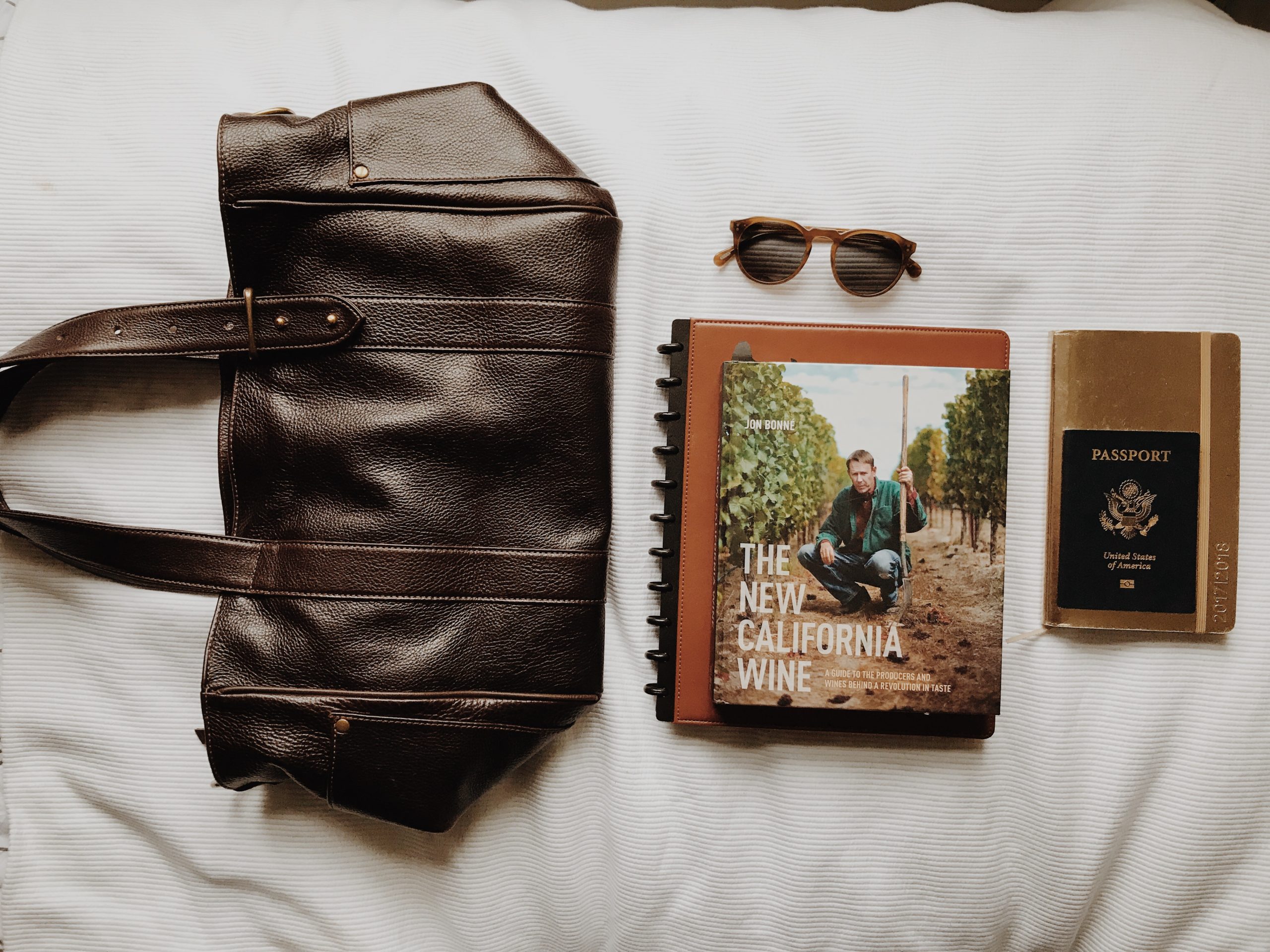 weekender laying next to contents